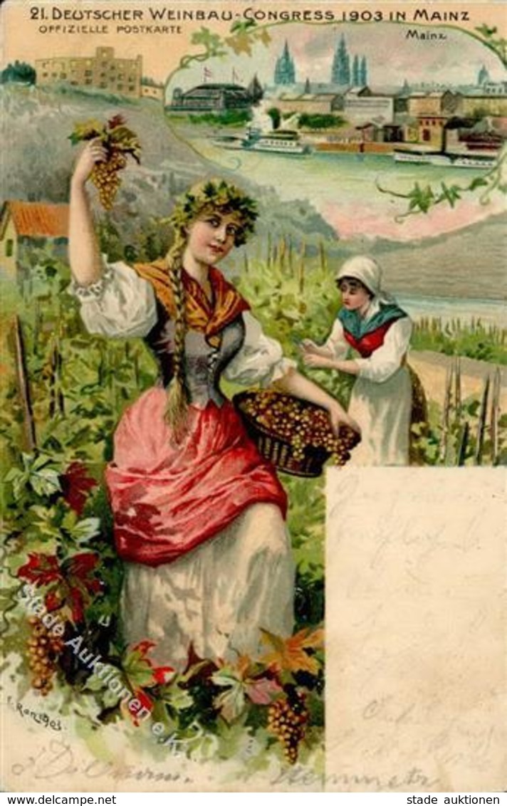 Wein Mainz (6500) Deutscher Weinbau Kongress Lieder AK 1903 I-II Vigne Vigne - Ausstellungen