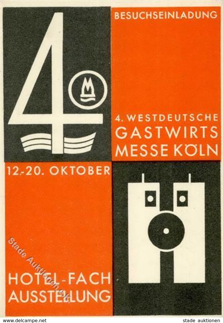 Ausstellung Köln Stadt (5000) Gastwirts Messe Hotel Fach Ausstellung  I-II Expo - Expositions
