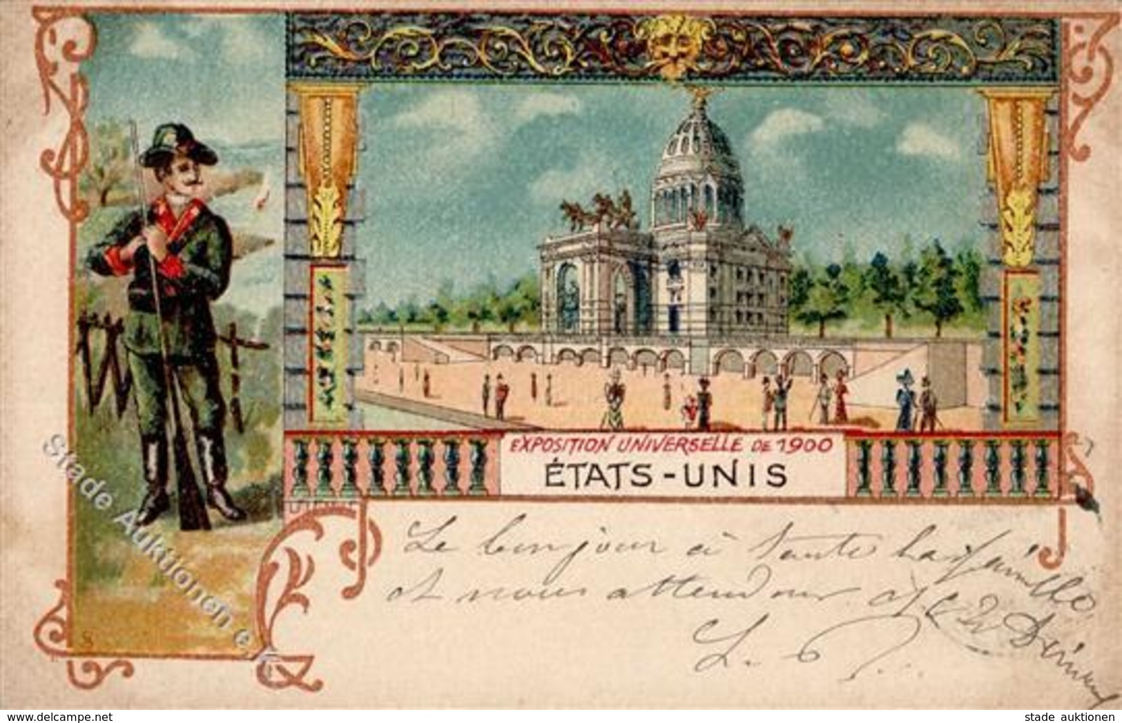 Ausstellung Paris (75000) Frankreich Exposition Universelle Etats Unis Lithographie 1900 I-II Expo - Exposiciones