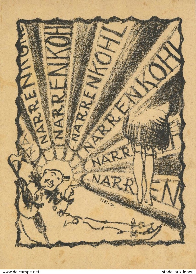 Karneval Karlstuhe Narrhalla Narren-Kohl 1928 Fasnachtzeitung II (fleckig) - Otros & Sin Clasificación
