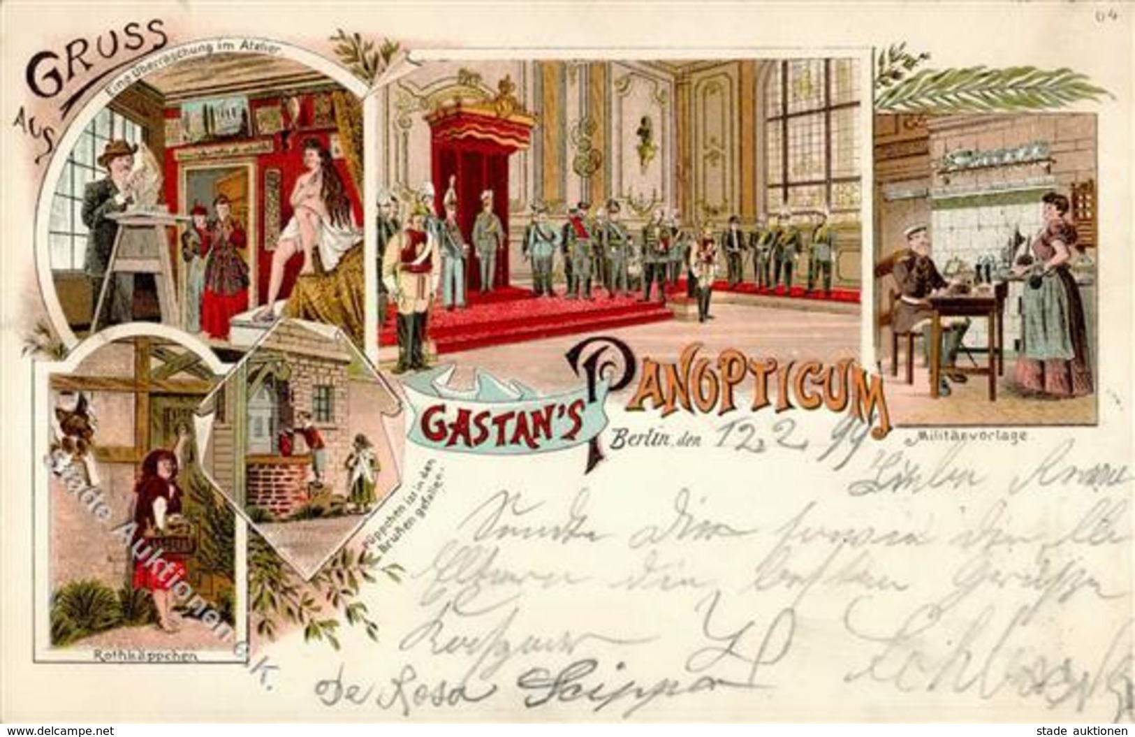 Zirkus Berlin Mitte (1000) Panoptikum Gastan Lithographie 1899 I-II - Sonstige & Ohne Zuordnung