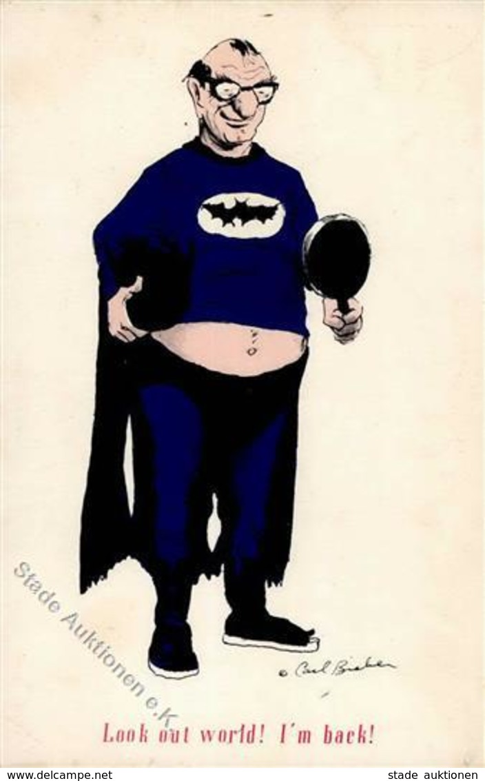 Humor Batman Sign. Biehen, Carl Künstlerkarte I-II - Unclassified