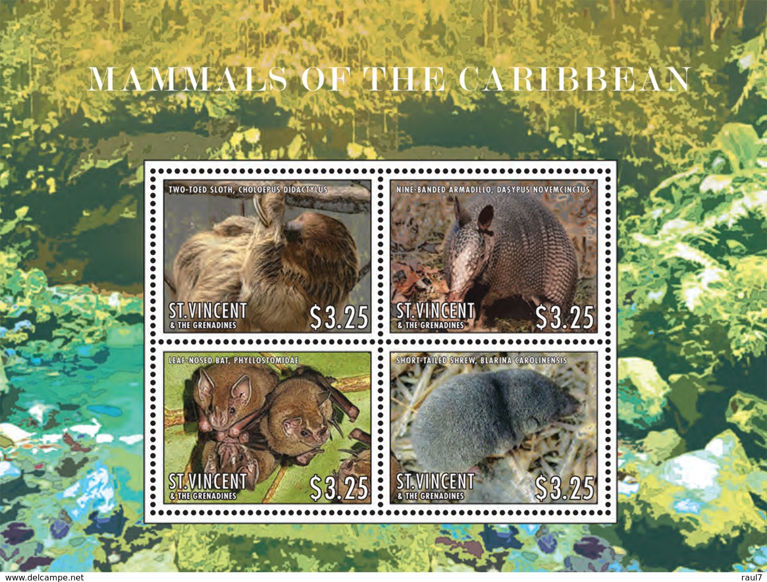 St Vincent 2013 - Faune, Mammifères Des Caraïbes - BF 4 Val Neuf // Mnh - St.Vincent & Grenadines