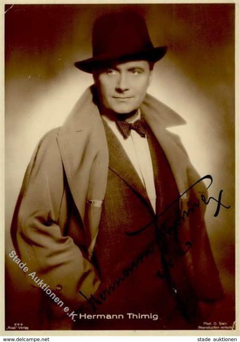 Schauspieler Thimig, Hermann Mit Autogramm Foto AK I-II (Klebereste RS) - Schauspieler