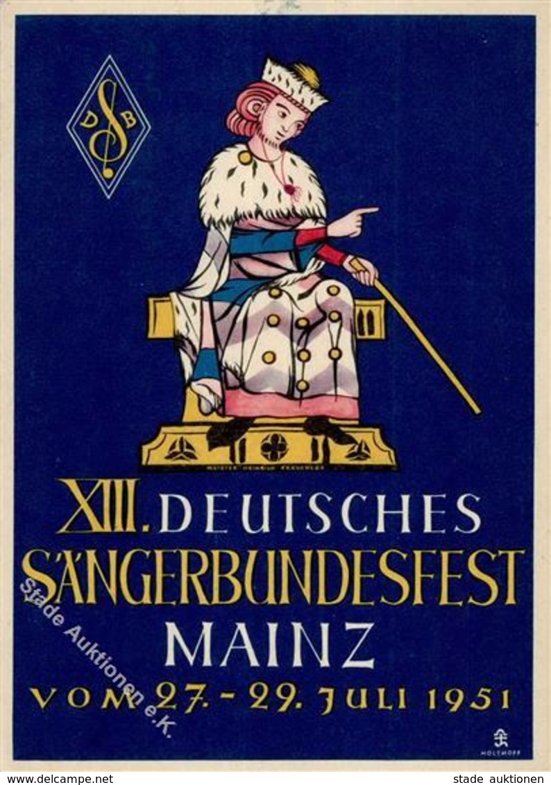 Sängerfest Mainz (6500) XIII. Deutsches Sängerbundesfest Ganzsache I-II - Musik Und Musikanten