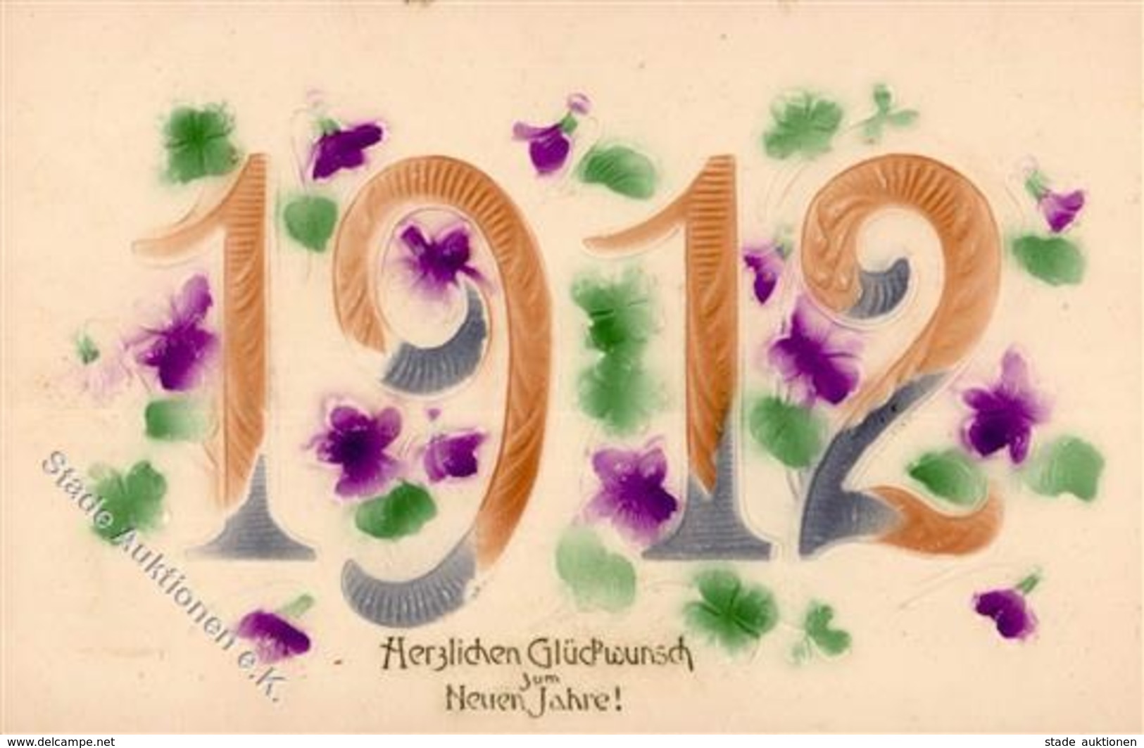 Jahreszahl 1912 Neujahr Prägedruck I-II Bonne Annee - Altri & Non Classificati
