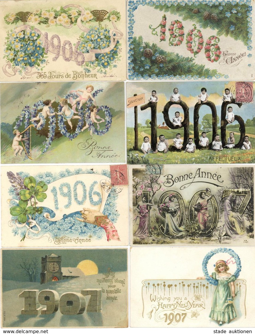 Jahreszahlen Partie Mit über 80 Ansichtskarten Teils Geprägt Nur 1906 Und 1907 I-II - Other & Unclassified