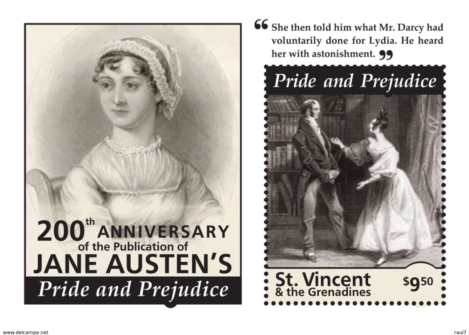 St Vincent 2013 - Littérature, Jane Austen's II - BF Neuf // Mnh - St.Vincent & Grenadines