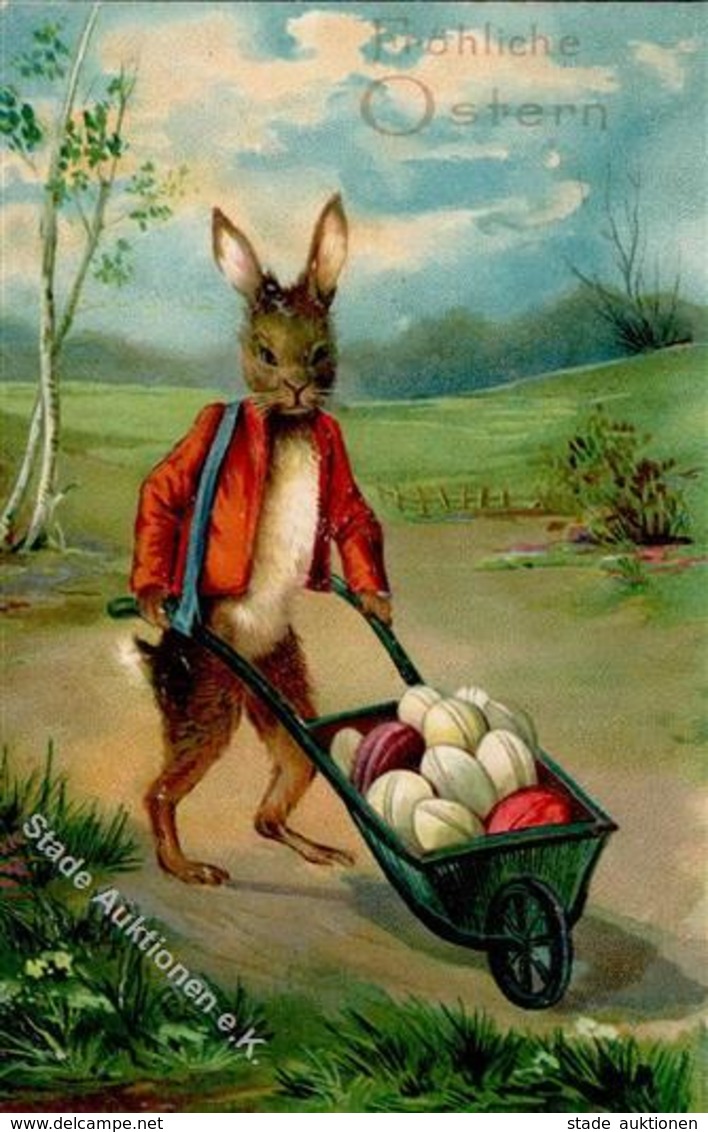 Ostern Hase Personifiziert Prägedruck 1908 I-II Paques - Ostern