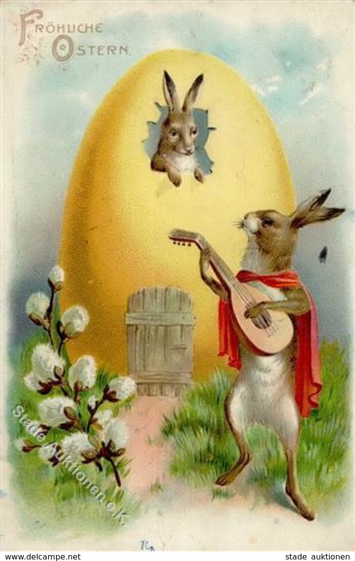 Ostern Hase Personifiziert Prägedruck 1910 I-II Paques - Ostern