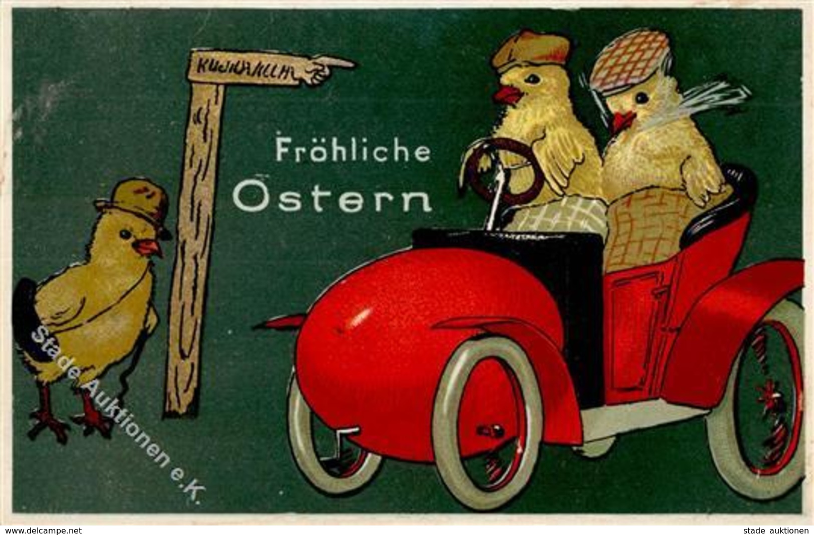 Ostern Huhn Prägedruck 1911 I-II (fleckig) Paques - Easter