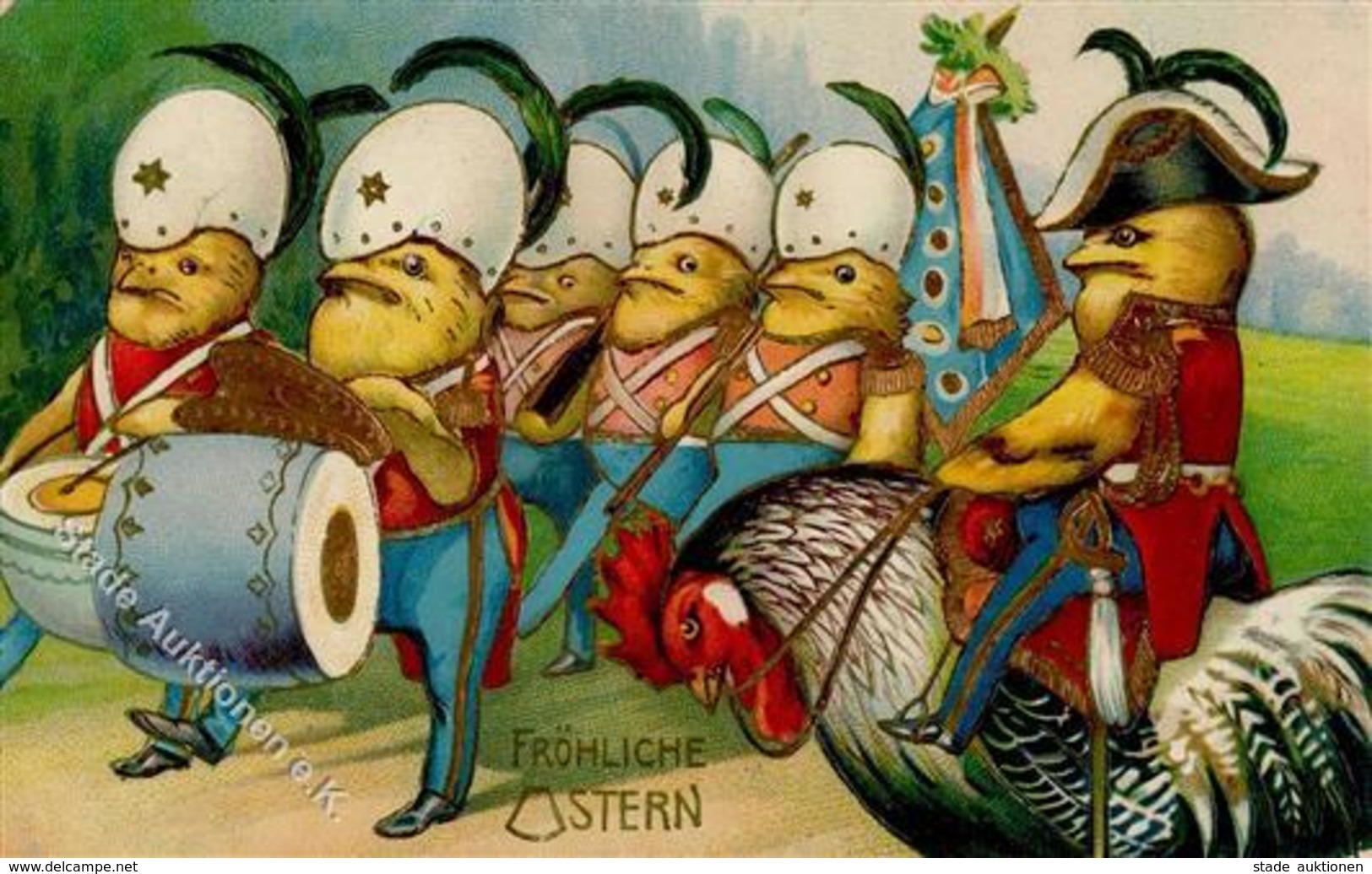 Ostern Küken Personifiziert Militärkapelle 1909 I-II Paques - Ostern