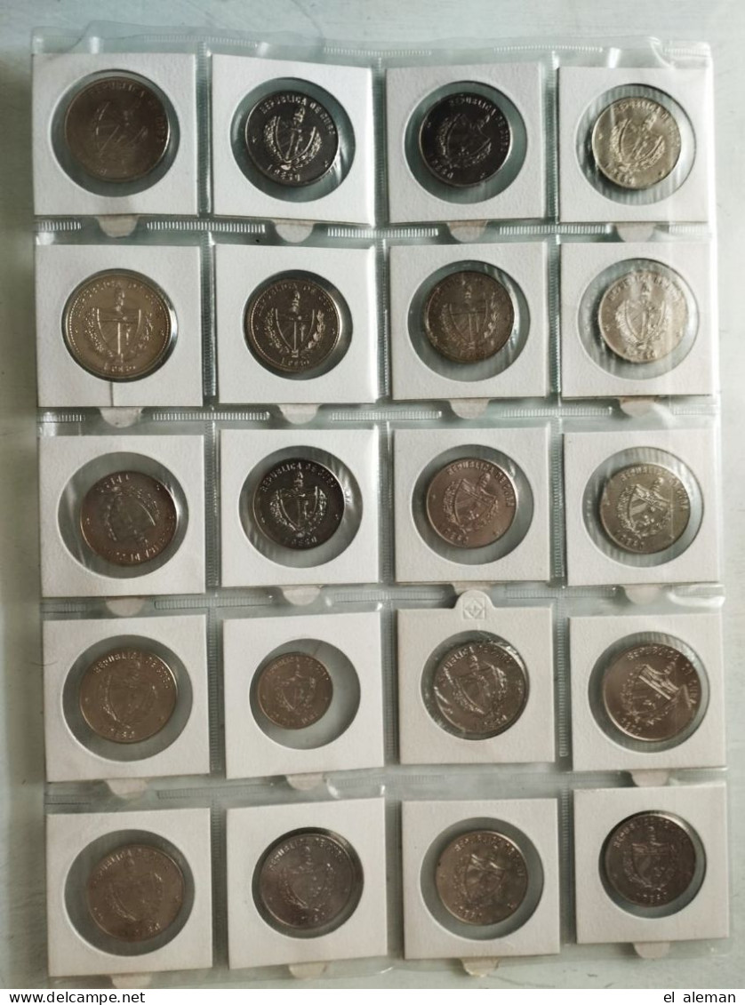 Kuba / Cuba 20 X Münzen Coin Coins Moneda Monedas, Konvolut, Convolute, Retorcer - Cuba