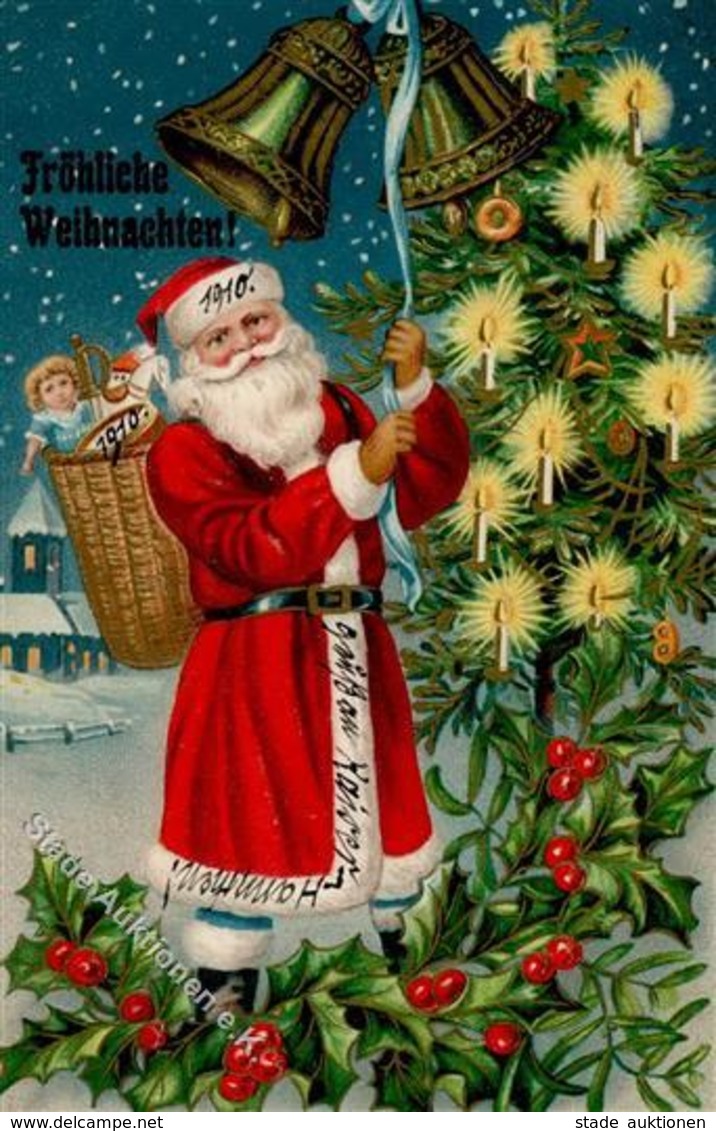 WEIHNACHTSMANN - Dekorative Prägelitho Mit Spielzeug I Jouet - Santa Claus