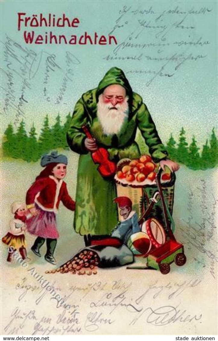 WEIHNACHTSMANN - Prägelitho Mit Spielzeug I Jouet - Santa Claus