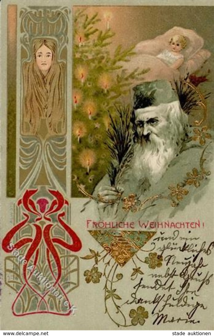 Weihnachtsmann Jugendstil  Prägedruck I-II Pere Noel Art Nouveau - Santa Claus