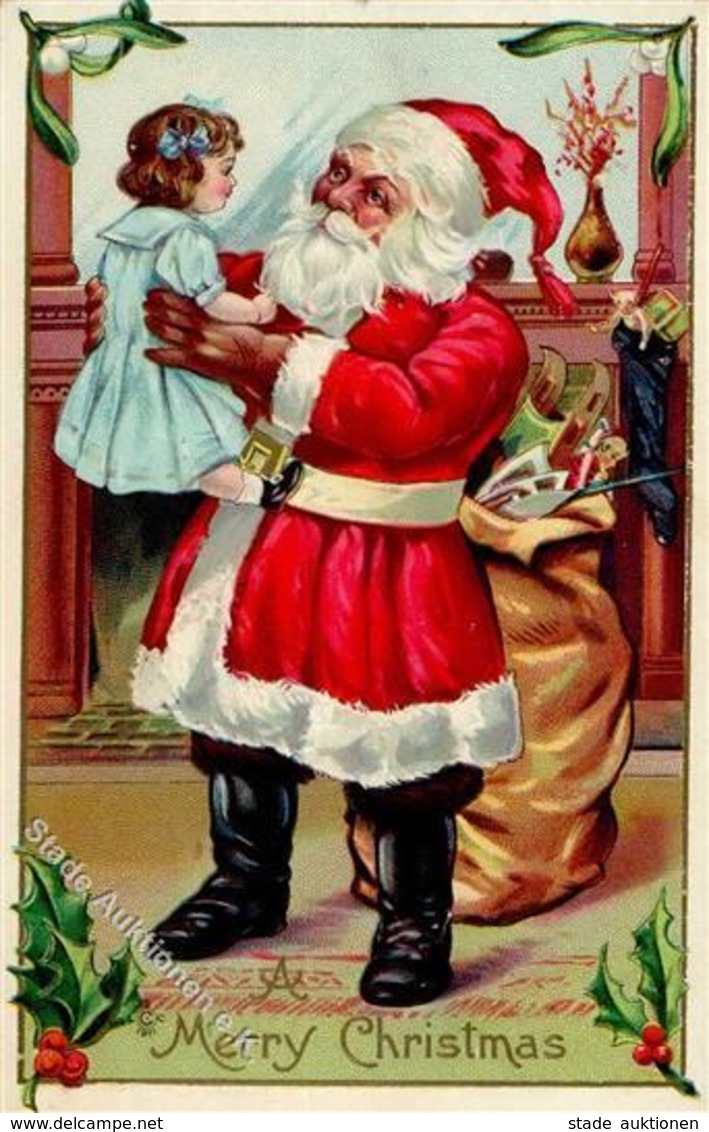 Weihnachtsmann Kind Spielsachen Prägedruck I-II Pere Noel - Santa Claus