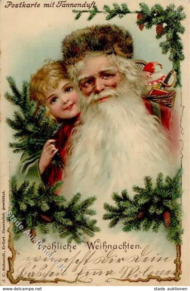 Weihnachtsmann Kind Tannenduft 1902 Litho I-II Pere Noel - Santa Claus