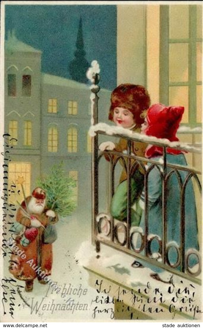 Weihnachtsmann Kinder  Lithographie / Prägedruck 1904 I-II Pere Noel - Santa Claus