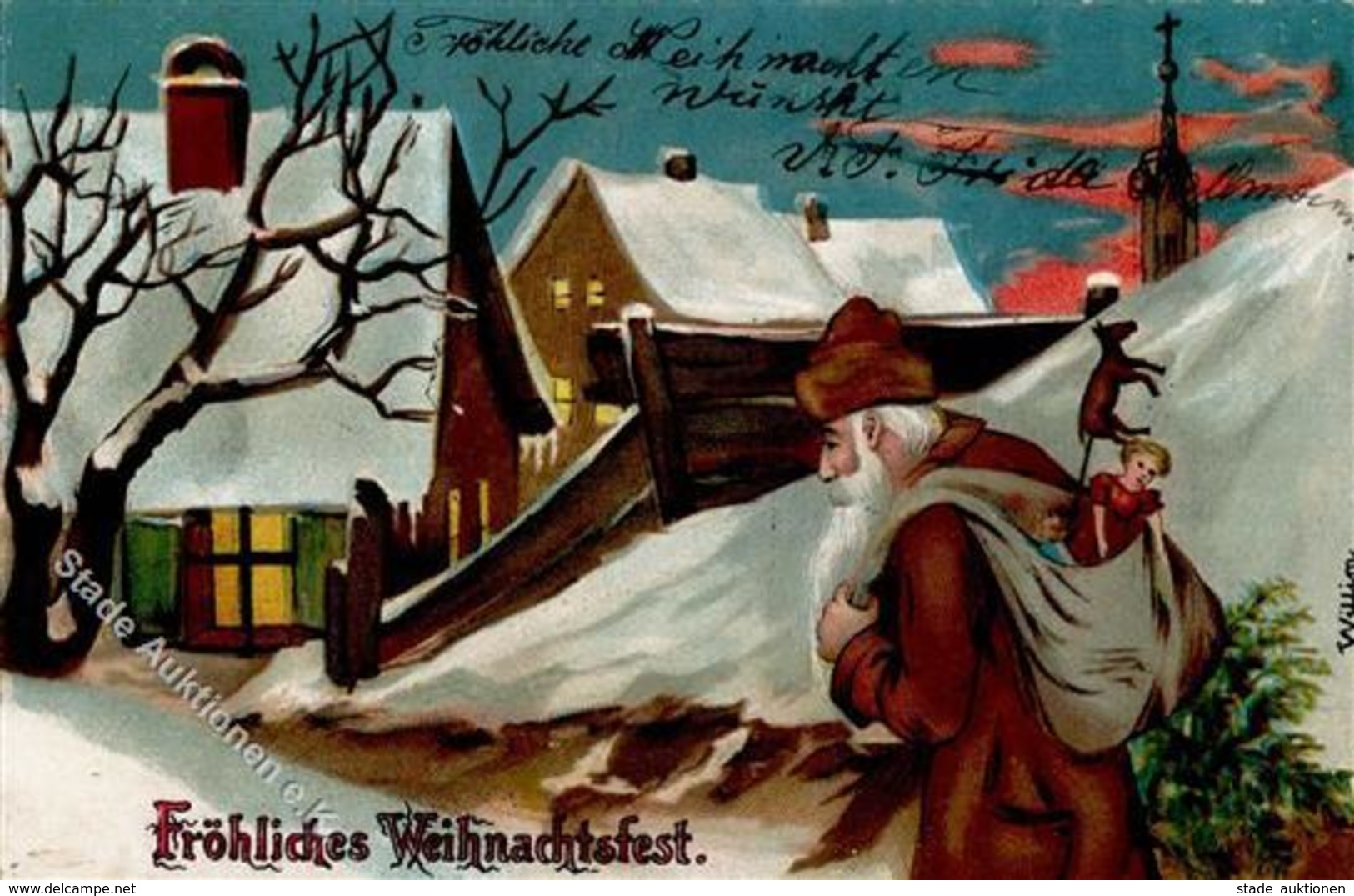 Weihnachtsmann Puppe Spielzeug  Lithographie 1903 I-II Pere Noel Jouet - Santa Claus