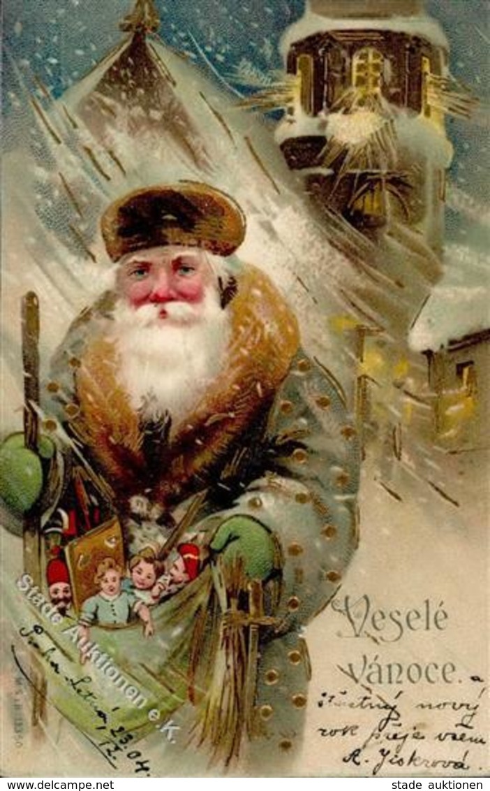 Weihnachtsmann Puppen Spielsachen Prägedruck 1904 I-II Pere Noel - Santa Claus