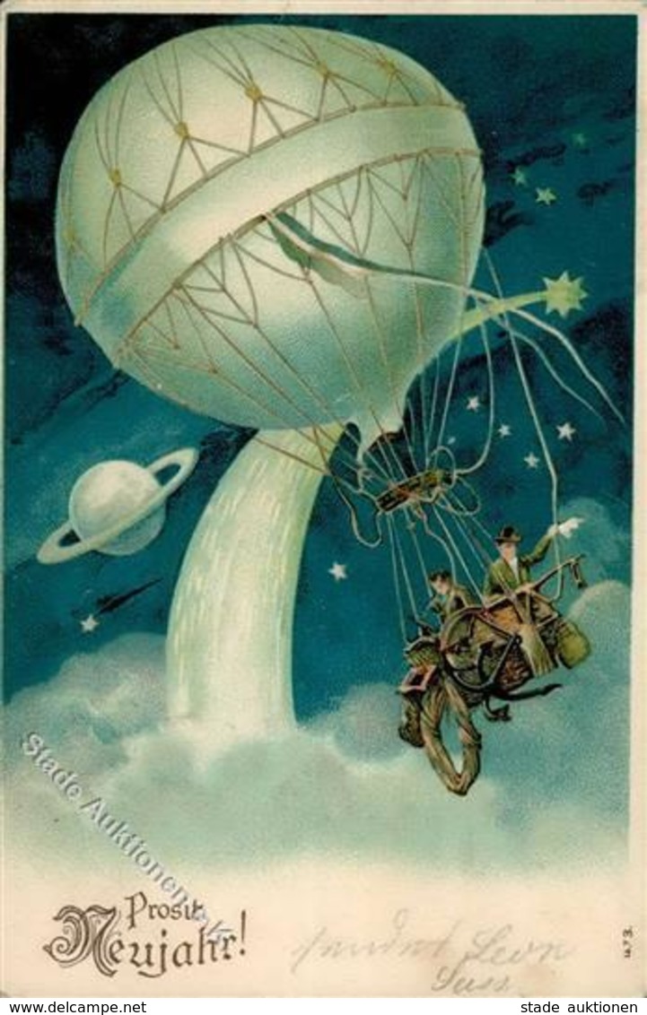 Neujahr Ballon  Prägedruck 1906 I-II Bonne Annee - New Year