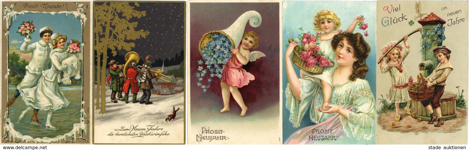 Neujahr Partie Mit über 50 Ansichtskarten Meist Vor 1920 Dabei Sehr Schöne Prägelithos I-II Bonne Annee - Neujahr