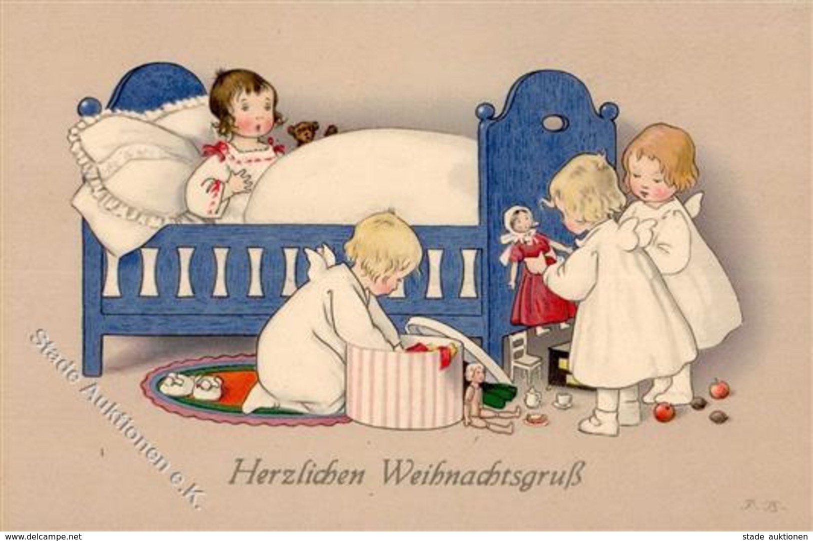 Baumgarten, Fritz Kinder Puppe Teddi Weihnachten Künstlerkarte I-II Noel - Baumgarten, F.