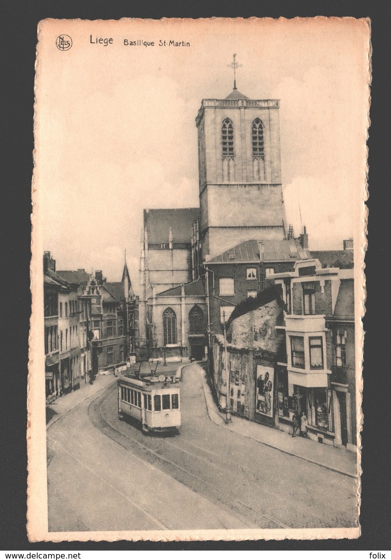 Liège - Basilique St-Martin - Tram / Tramway - éd. Heineen, Tabacs - Luik