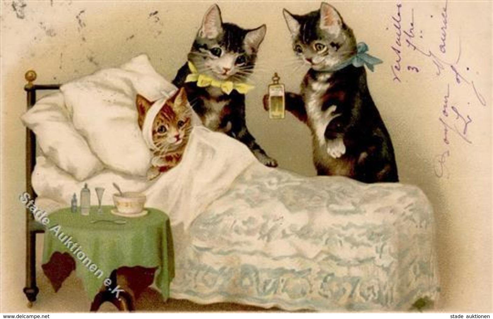 Katze Personifiziert Lithographie 1903 I-II (fleckig) Chat - Katzen