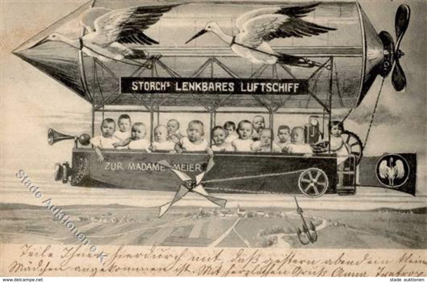 STORCH - STORCHs Lenkbares LUFTSCHIFF Mit Babys I-II - Other & Unclassified