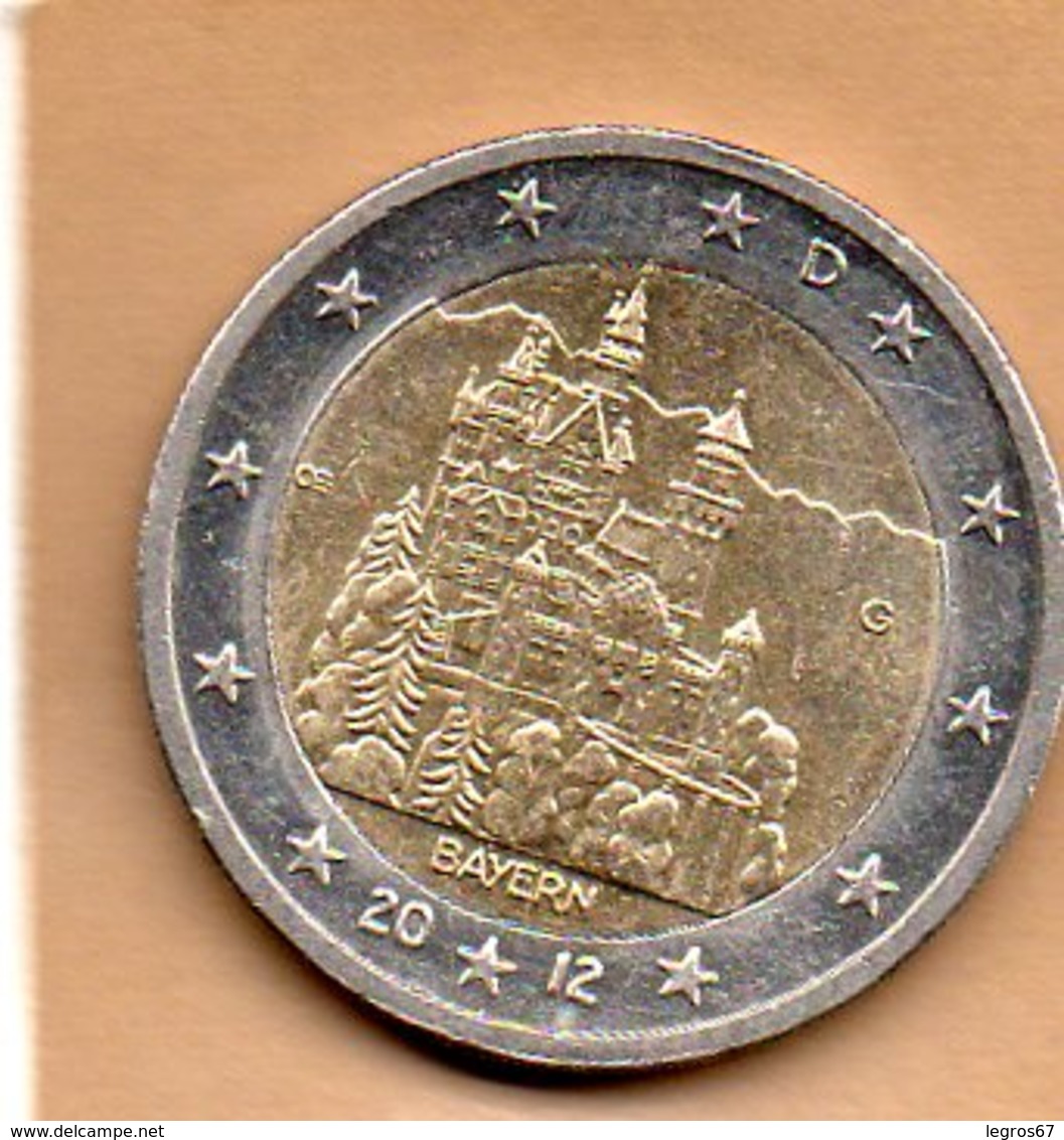 PIECE DE 2 EURO ALLEMAGNE 2012 D - BAYERN - TYPE B - Allemagne