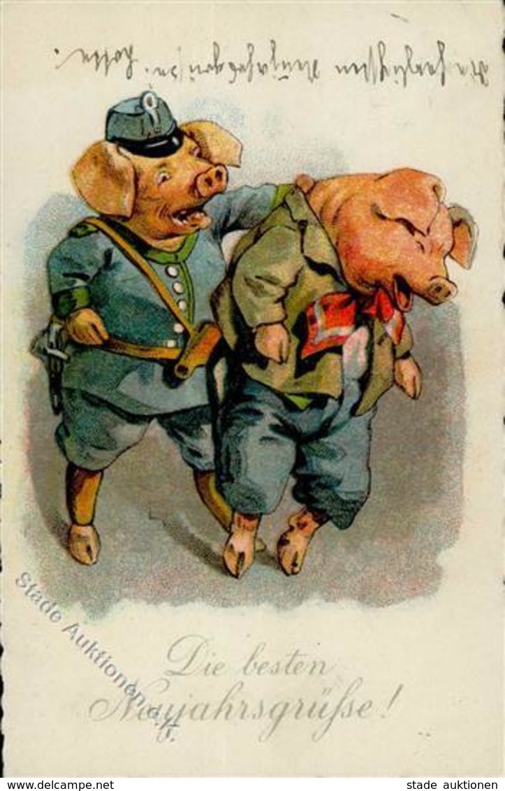 Schwein Personifiziert Neujahr I-II Cochon Bonne Annee - Other & Unclassified