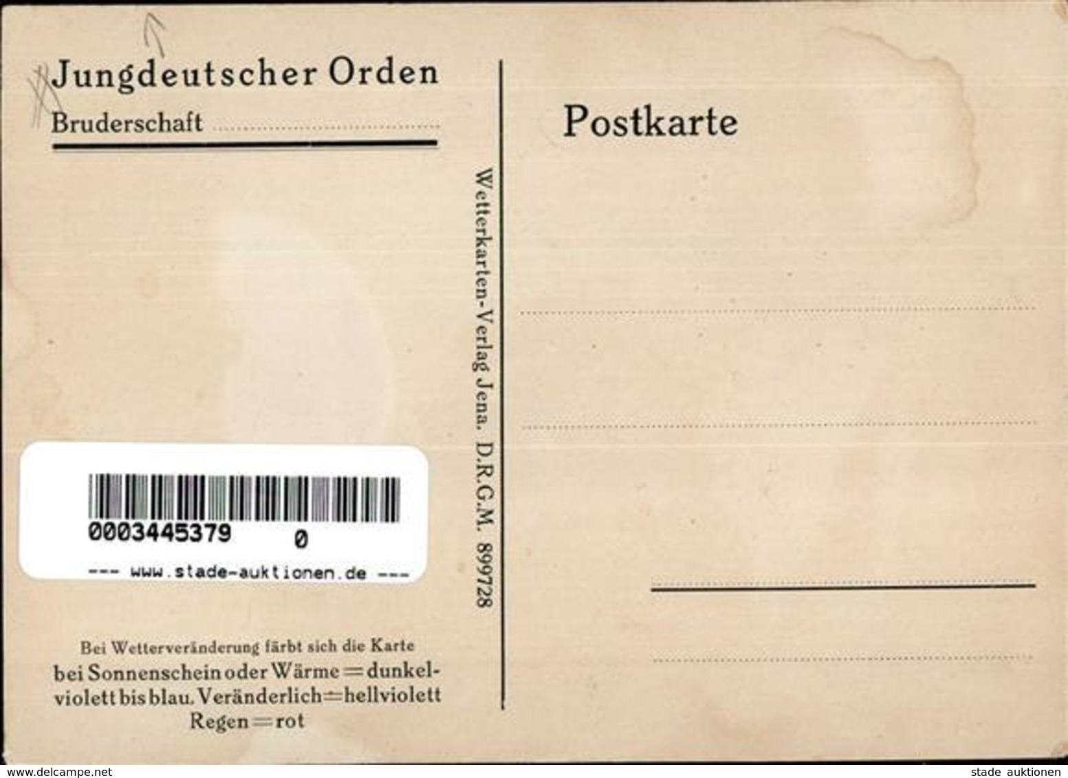 Jugendbewegung Jungdeutscher Orden Sign. Schmidt, Otto Künstlerkarte I-II (kleiner Einriss) - Non Classés