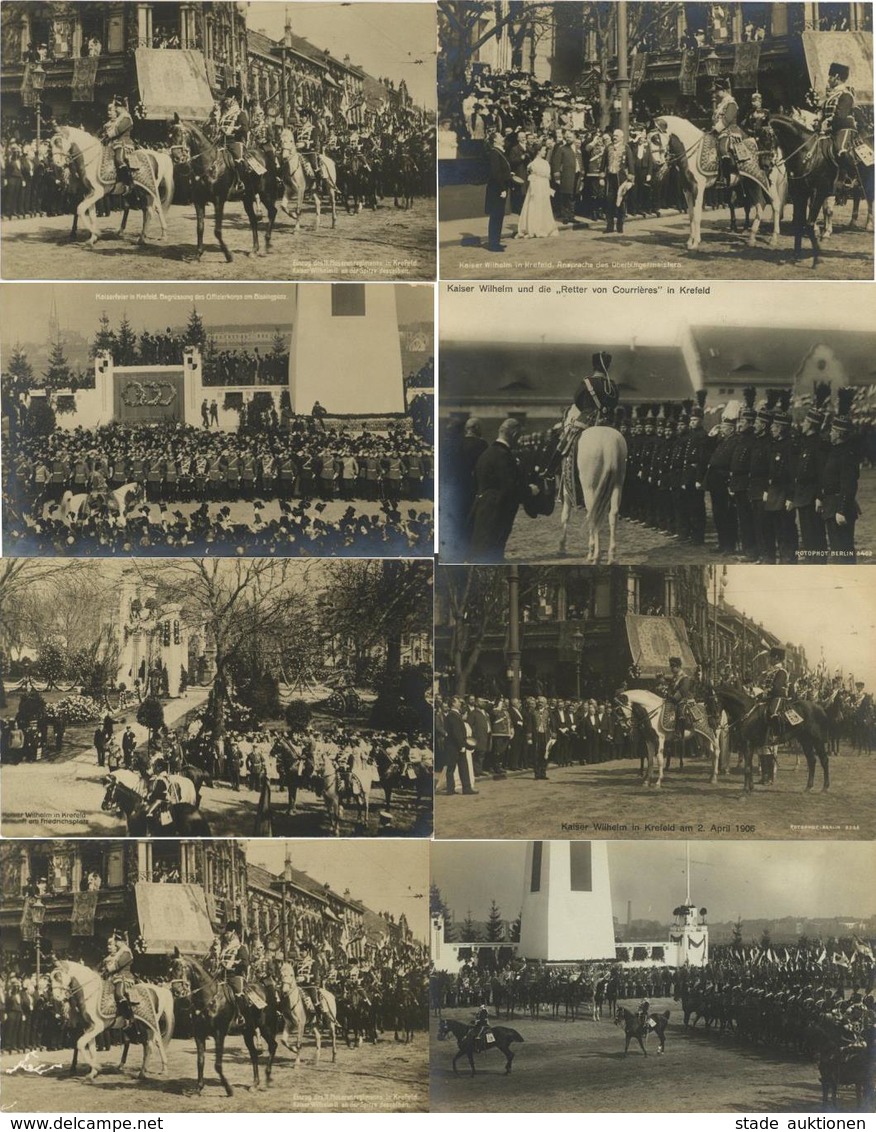 Adel Hohenzollern Kaiser Wilhelm II. In Krefeld Lot Mit 12 Ansichtskarten I-II - Königshäuser