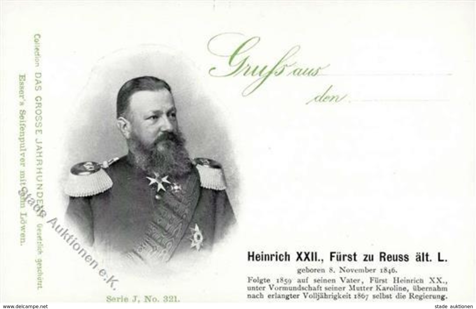 Adel Reuss Alt. L. Fürst Heinrich XXII. I-II - Königshäuser