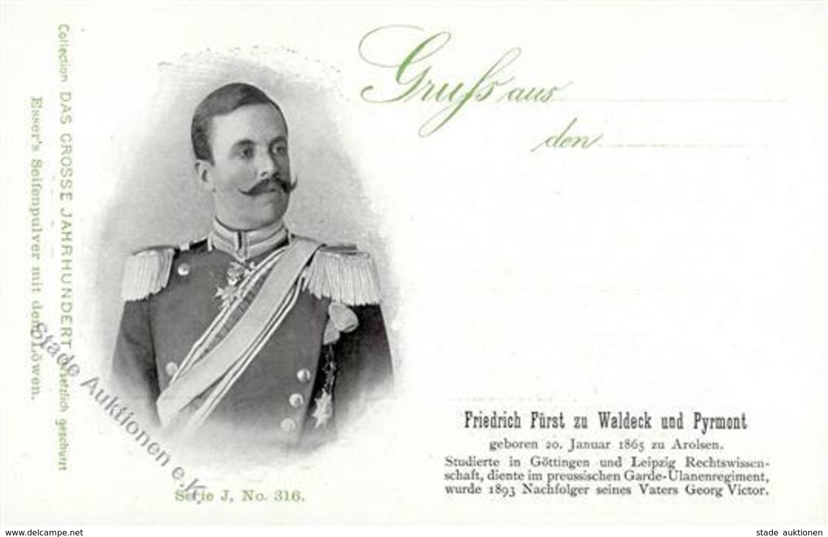 Adel Waldeck Und Pyrmont Fürst Friedrich I-II - Königshäuser
