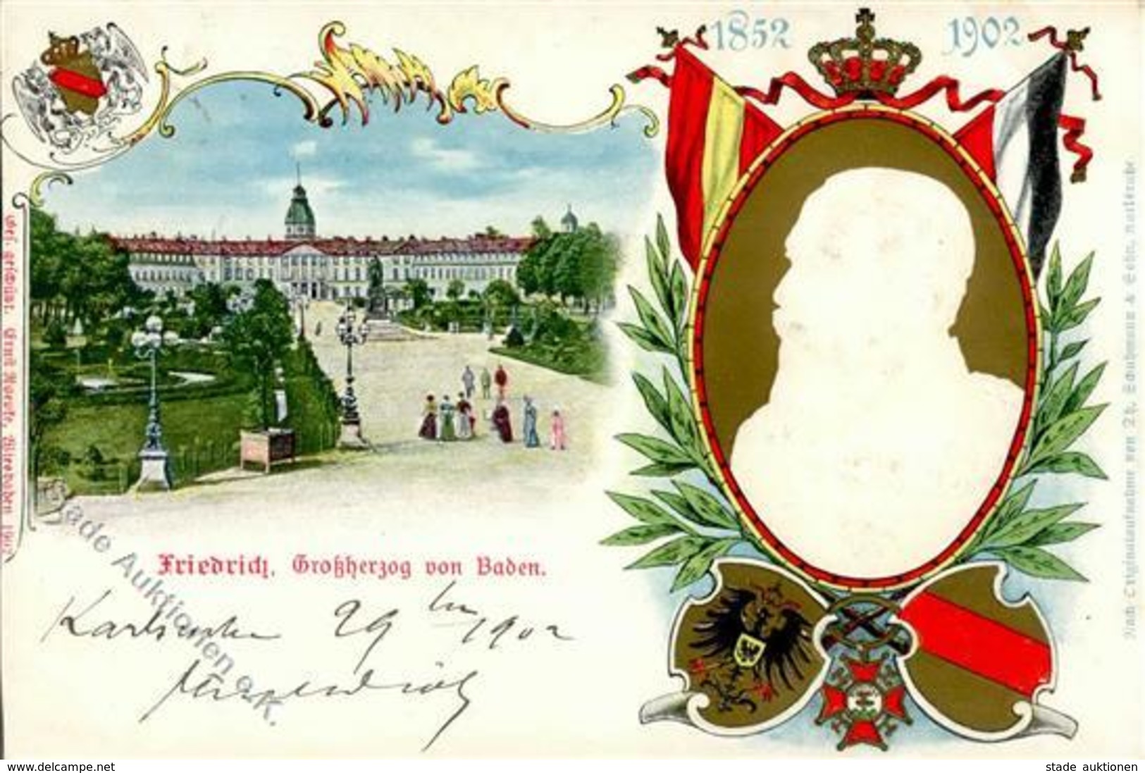 Adel Baden Großherzog Friedrich Lithographie 1912 II (beschnitten) - Royal Families