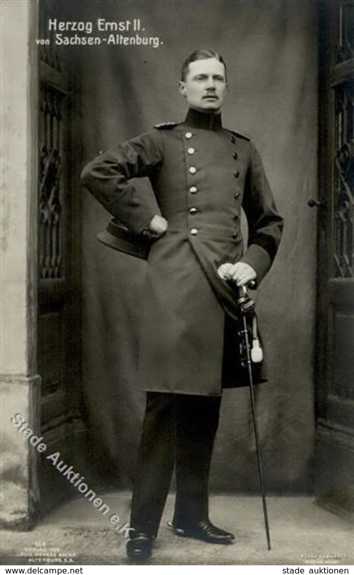 Adel Sachsen Altenburg Herzog Ernst II. Foto-Karte I-II - Königshäuser