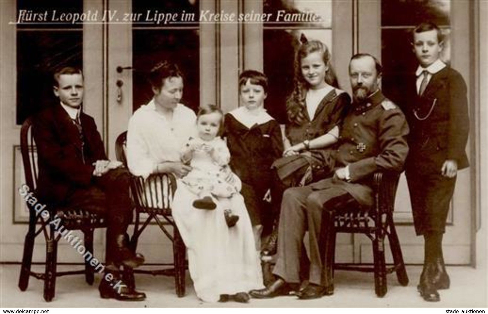 Adel Schaumburg-Lippe Fürst Leopold IV. Und Familie Foto AK I-II - Königshäuser