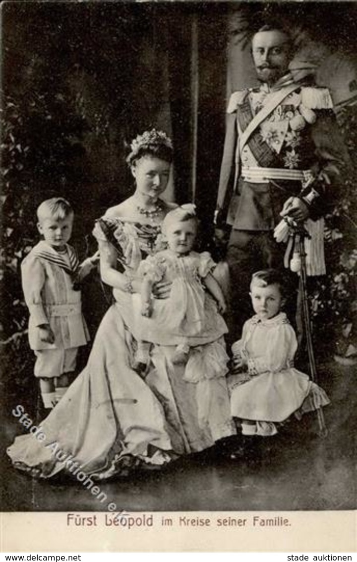 Adel Schaumburg-Lippe Fürst Leopold Und Familie 1907 I-II - Königshäuser