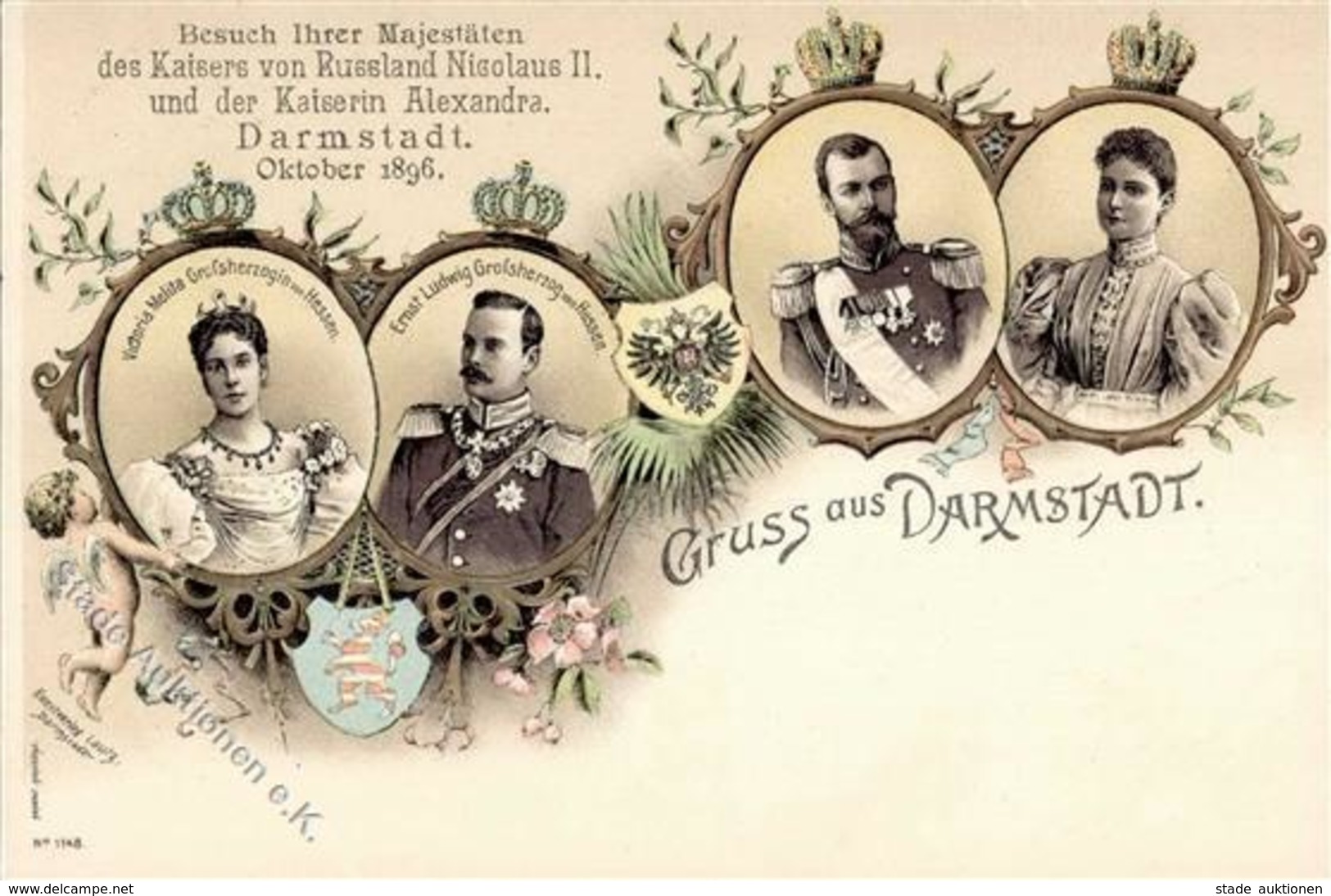 Adel Russland Darmstadt (6100) Zar Nicolaus II U. Zarin Alexandra 1896 I-II - Königshäuser