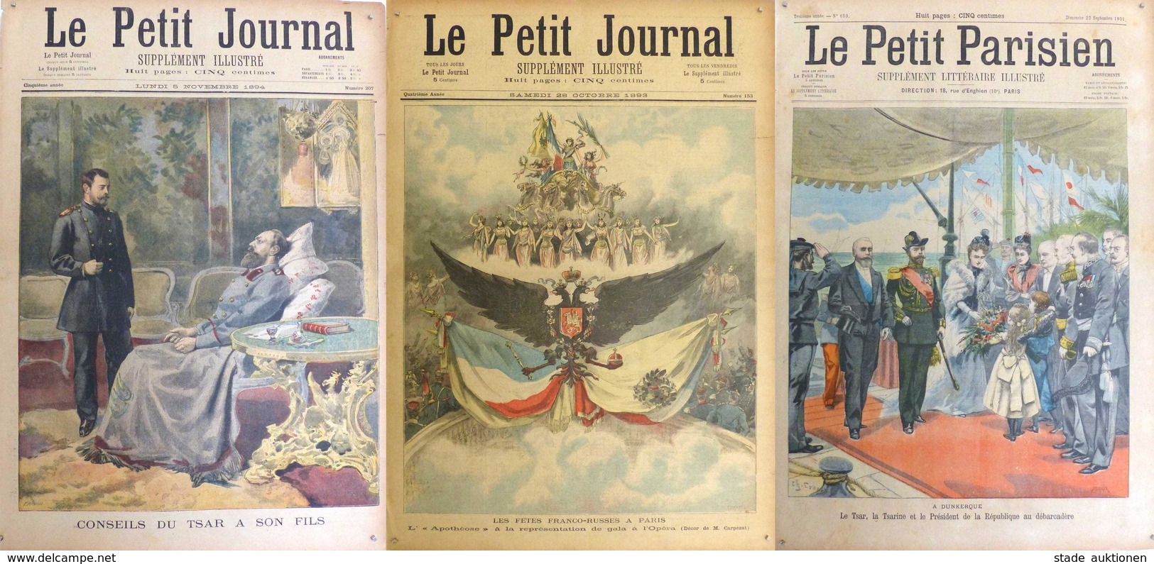 Zar Besuch In Frankreich 1901 Lot Mit 11 Sonderbeilagen Le Petit Parisien II (fleckig, Vergilbt Kl. Einrisse) - Königshäuser