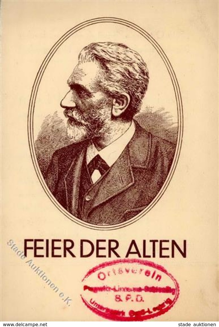 SPD-Ortsverein PLAGWITZ-LINDENAU-SCHLEUßIG - Klappkarte (keine Ak) FEIER Der ALTEN 1931 I-II - Events