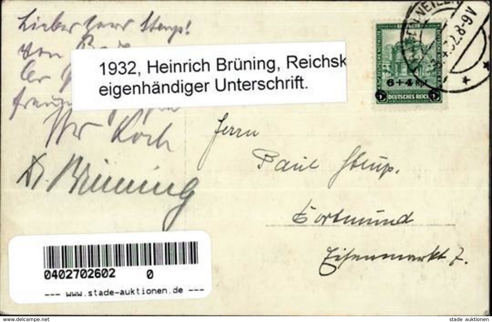 Politik Brüning, Heinrich Reichskanzler Mit Unterschrift Foto AK I-II - Ereignisse