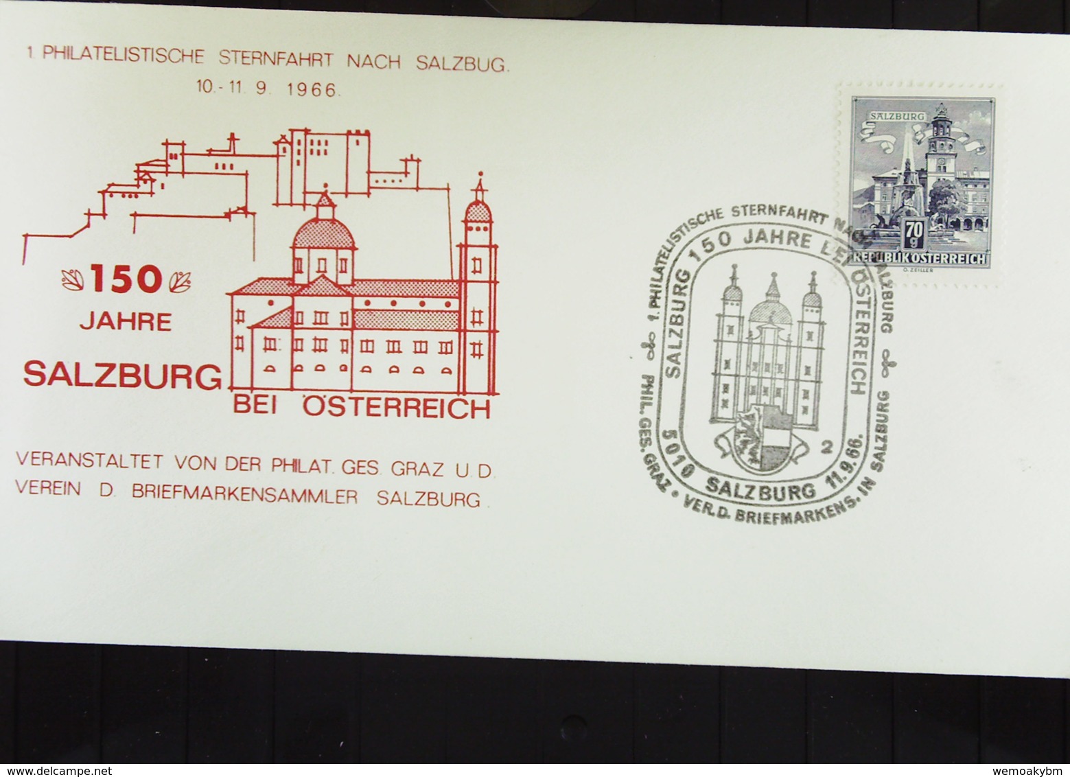 Österreich:  Brief 150 Jahre Salzburg Mit SoSt. "1. Philatelistische Sternfahrt Nach Salzburg" Vom 11.9.66  Knr: 1114 - Briefe U. Dokumente