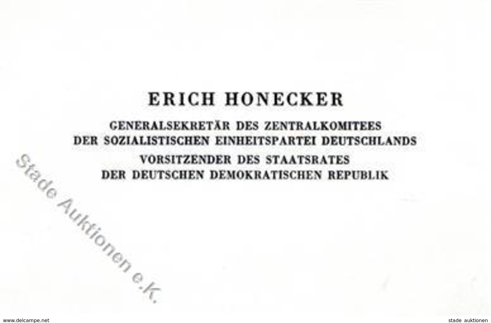 DDR - ERICH HONECKER - Original-Visitenkarte I - Evènements