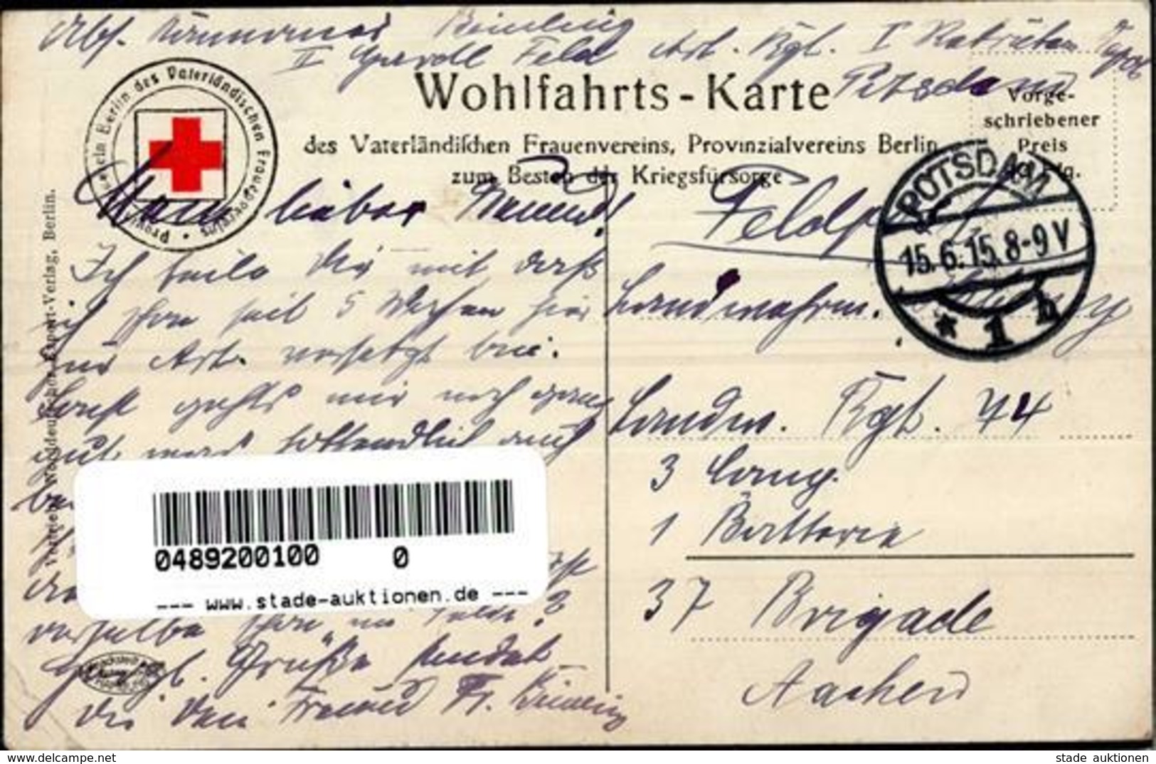 Rotes Kreuz Patriotik WK I, Künstlerkarte 1915 I-II - Red Cross