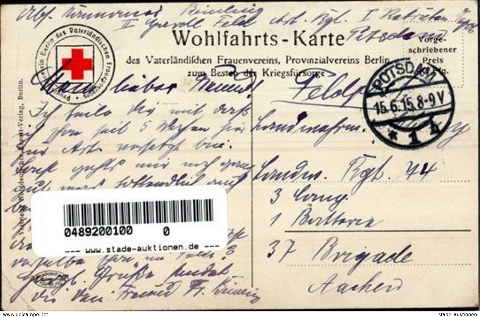 Rotes Kreuz Patriotik WK I, Künstlerkarte 1915 I-II - Croix-Rouge