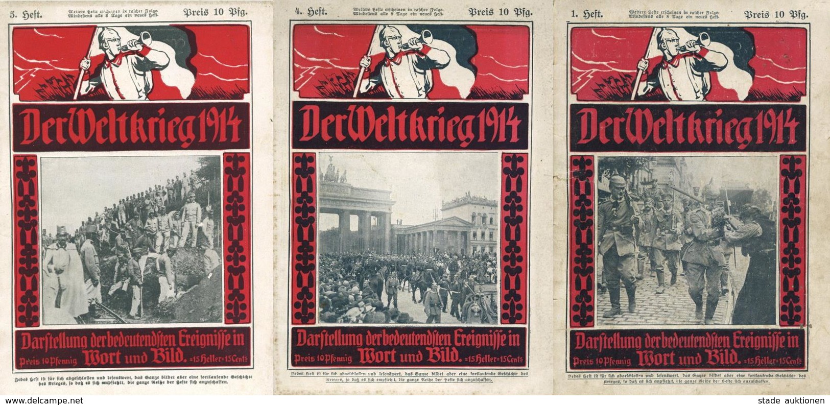 Buch WK I Der Weltkrieg 1914 Lot Mit 3 Heften Hrsg. Malkowsky, Emil Ferdinand Verlagsbuchhandlung Enzlin & Laiblins Ges. - Oorlog 1914-18